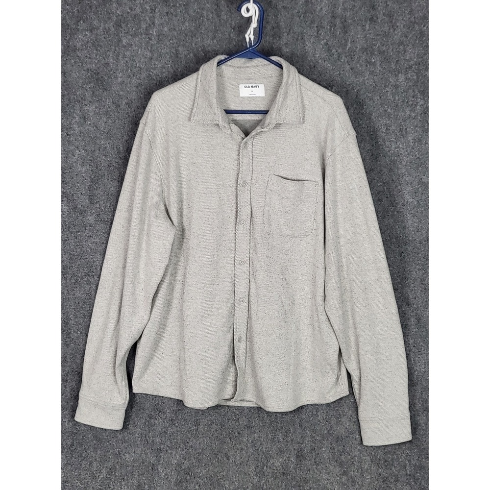 Old Navy Mens XL Gray Button Down Long Sleeve Soft Everyday Casual Shirt Work